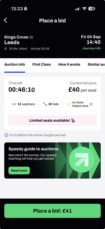 Current auction page